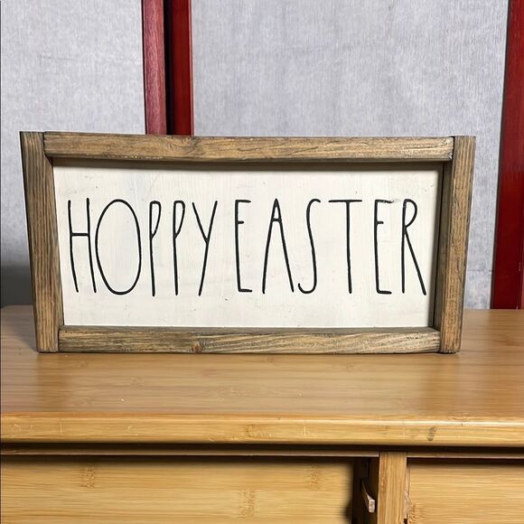 Hoppy Easter Wooden Free Standing Holiday Decoration - Picture 1 of 13